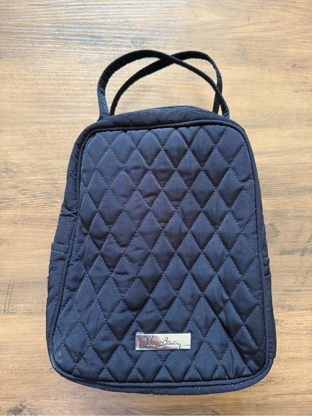 Vera Bradley Quilted Black Mini Backpack Crossbody - Picture 1 of 5